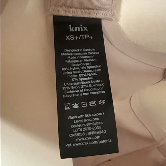 Knix Wireless Bra XS – Nude Blush Lace Detail, Lightweight & Comfortable - Picture 3 of 6